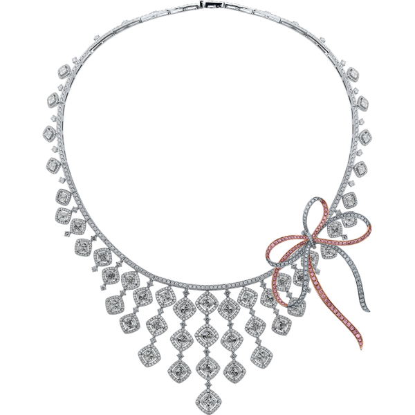 crisscut cushion diamond necklace, lili jewelry unique collection