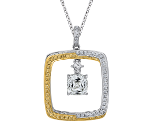 crisscut cushion diamond pendant, lili jewelry unique collection