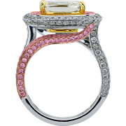 crisscut cushion diamond ring, lili jewelry pink diamonds