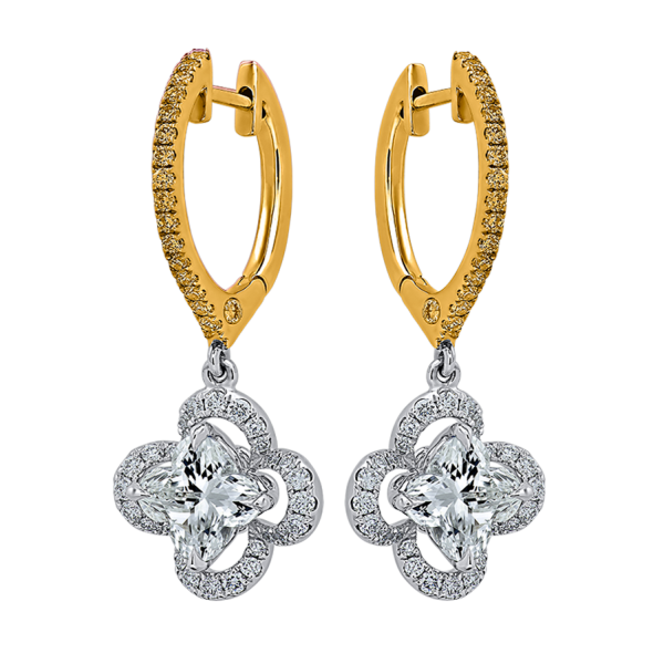 Tricolor Lily Earrings HERLY2006--C Tricolor- Lily Diamond Earrings, Lili Jewelry fancy yellow